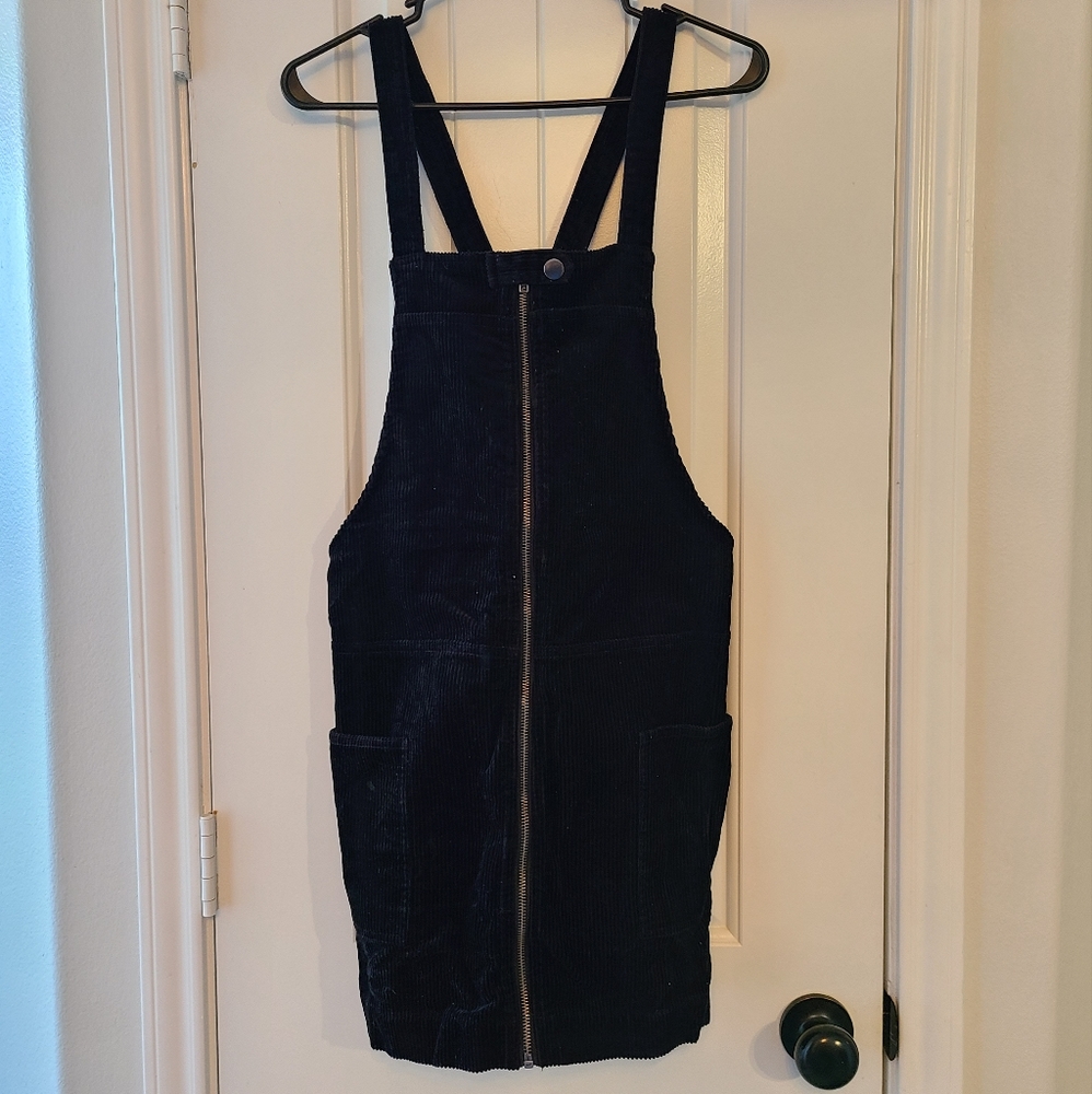 Zip-up Corduroy Overall Dress